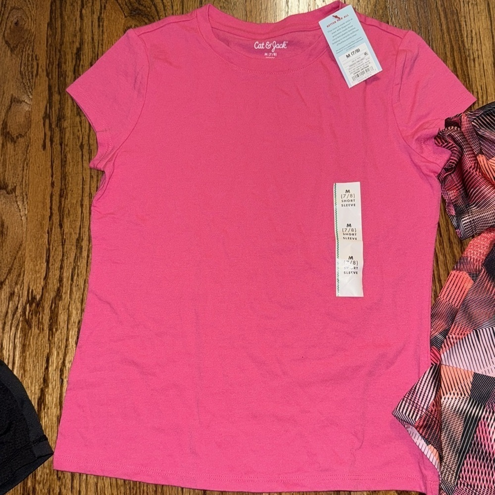 Girls athletic bundle size medium (7/8) pink and black: leggings, shorts, tops - Picture 3 of 6